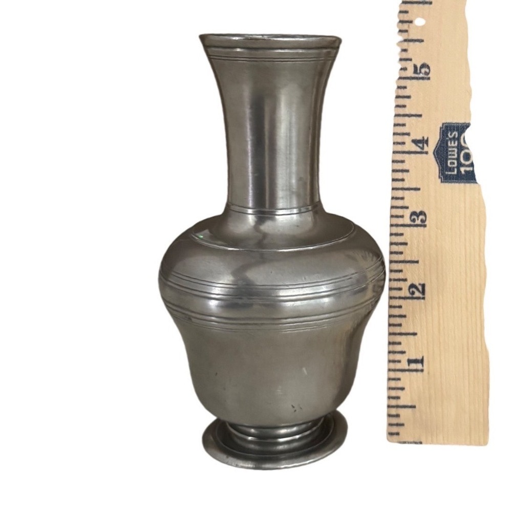 Vintage Etain Fin French Pewter Miniature Vase and Goblet Set Paul Diedisheim - Picture 8 of 9
